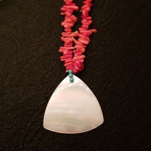 Delicate White Shell and Coral Necklace
